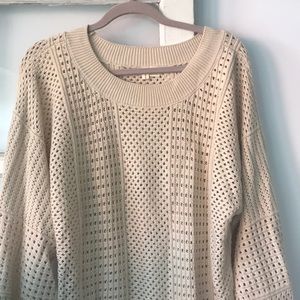 Tan wide sleeve Anthropologie top